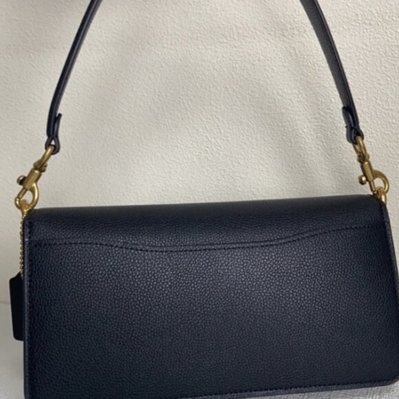 Coach Black Petite Flap Bag with Golden Latch - Picture 4 of 8